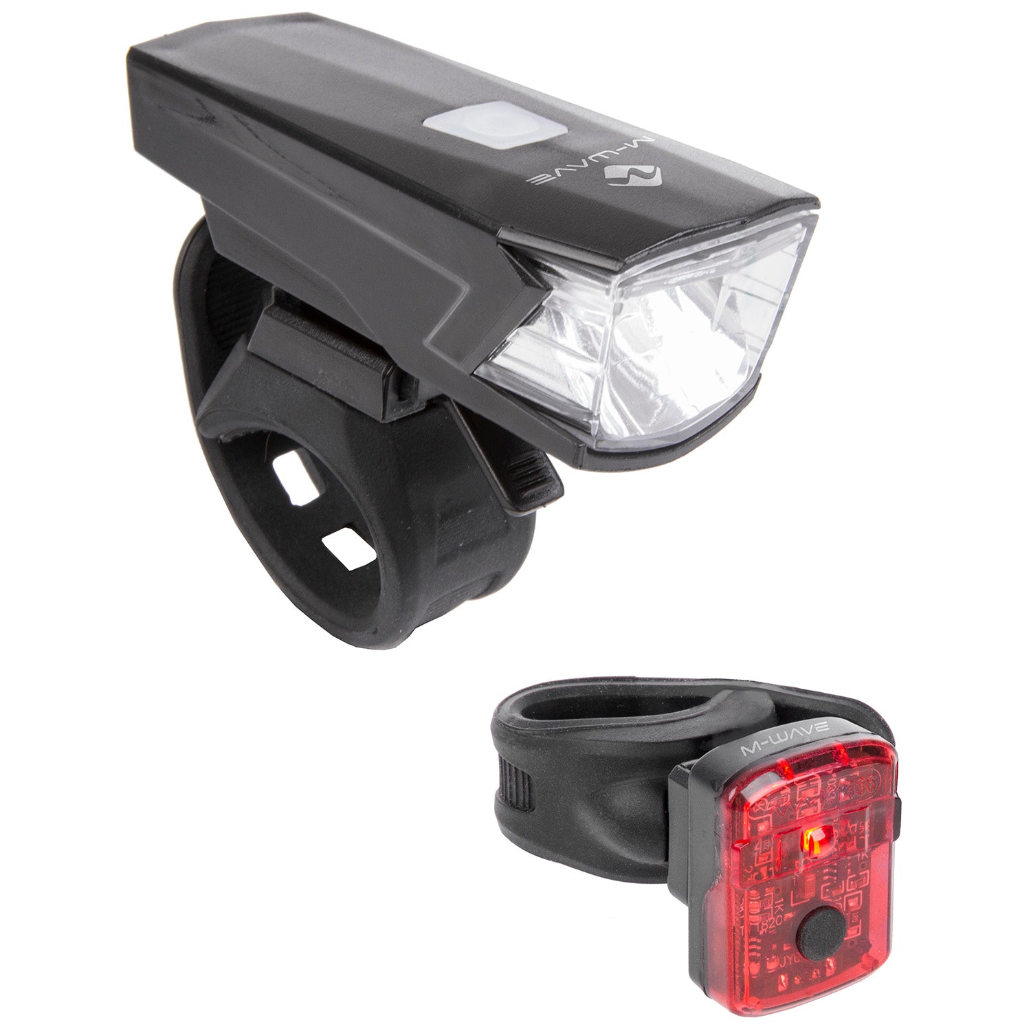 Headlight + taillight M-Wave Atlas K 15 USB black